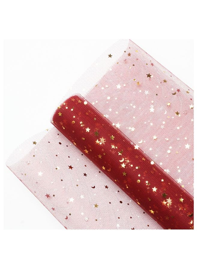 1 Roll Gift and Bouquet Wrapping Paper Star Moon Yarn Mesh 48x450cm
