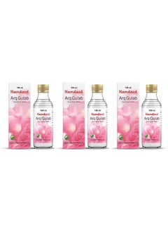Hamdard Arq Gulab | 100 Ml | All-Natural Pure Rose Water | Unani Formulation | Supports In Skin Cleansing And Toning | Helps Manage Sunburns | Helps In Skin Tightening | Pack Of 3  - Image 1