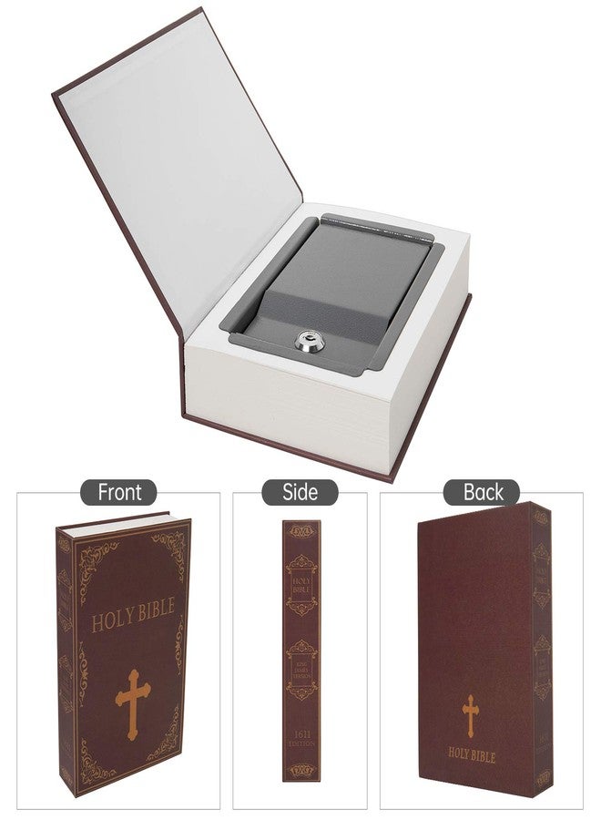 PACOLO Real Paper Transfer Book Safe, Hollow with Secret Hidden Compartment, Key Lock, 8.7"×6"×2" (Bible-Key) - Image 3