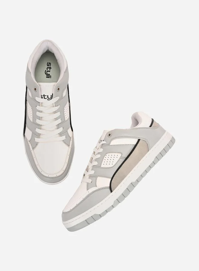 Styli Styli Color Block Court Lace Up Sneakers