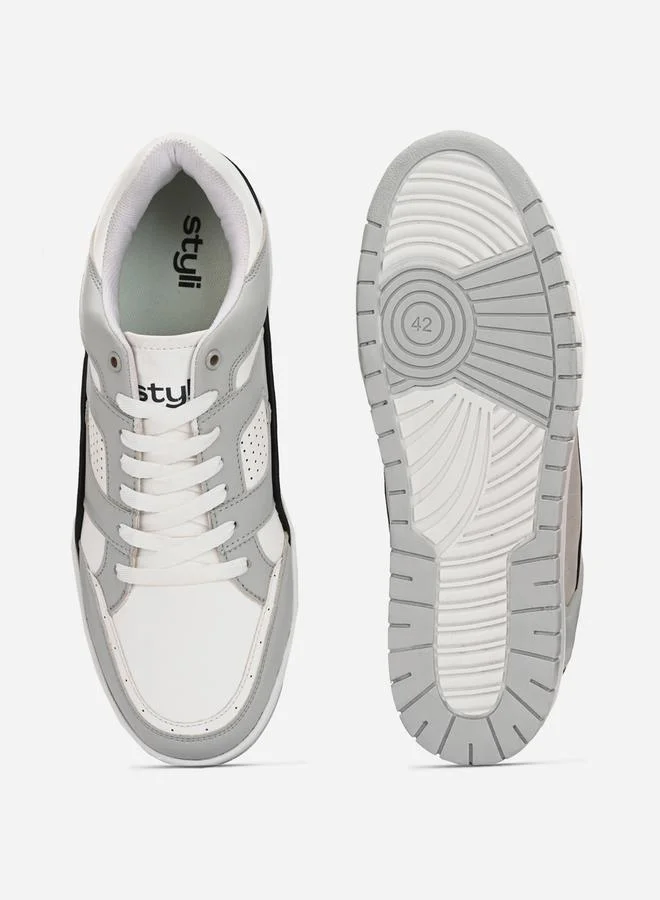 Styli Styli Color Block Court Lace Up Sneakers