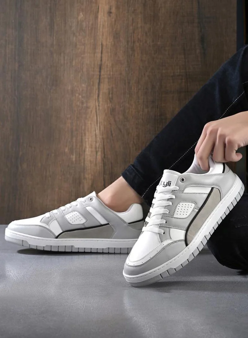 Styli Active Color Block Court Lace Up Sneakers