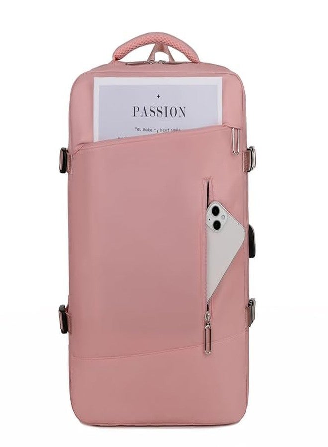 BentoGa Laptop Backpack Extra Large Expandable with USB Charging Port, Business Travel, Oxford Waterproof, Multiple Pockets, Cabin Bag, Pink, - Image 5