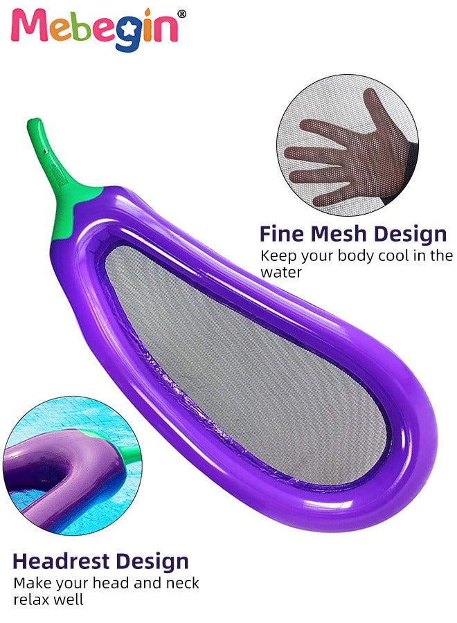 MEBEGIN Eggplant Shape Swimming Float with Mesh Bottom, Unique Inflatable Pool Float for Adults and Kids, Sturdy Durable Pool Floating Bed, Fun Water Toys, Suitable for Summer Pools, Beaches, Parties and Water Sports, 230*97*30cm - Image 5