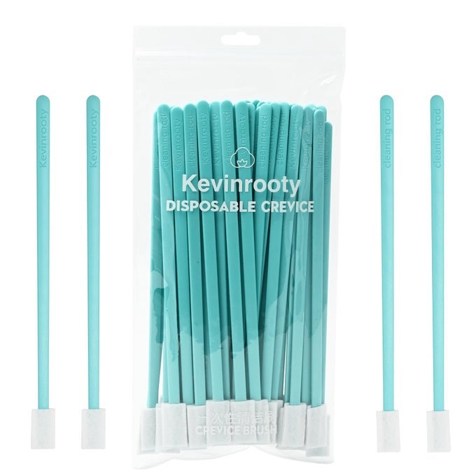 50PCS DISPOSABLE CREVICE CLEANING BRUSH KIT DISPOSABLE TOILET BRUSH WINDOW SILL KEYBOARD CAR AC CLEANER BLUE