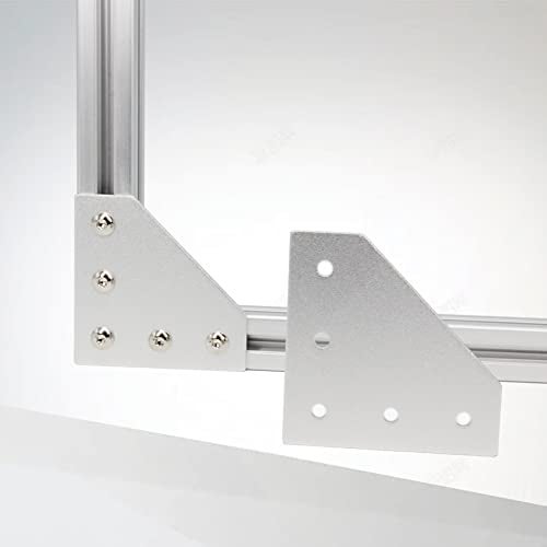 Yeebyee 4040 Corner Bracket Plate L Shape 5 Hole 90 Degree Outside Joining Plate with M6x16mm Screws and T-Nuts for 40 x 40mm Series Aluminum Extrusion Profile, 8pcs/Pack (Silver-4040 L Shape) - Image 4