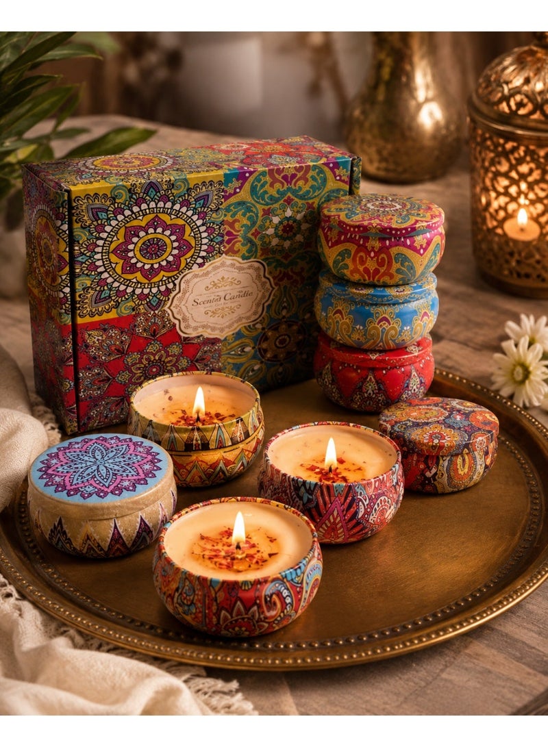 شموع معطرة بدون دخان مع شمع الصويا الطبيعي للاسترخاء و للاستحمام واليوجا والنوم وحفلات الزفاف 4 قطع - Image 1