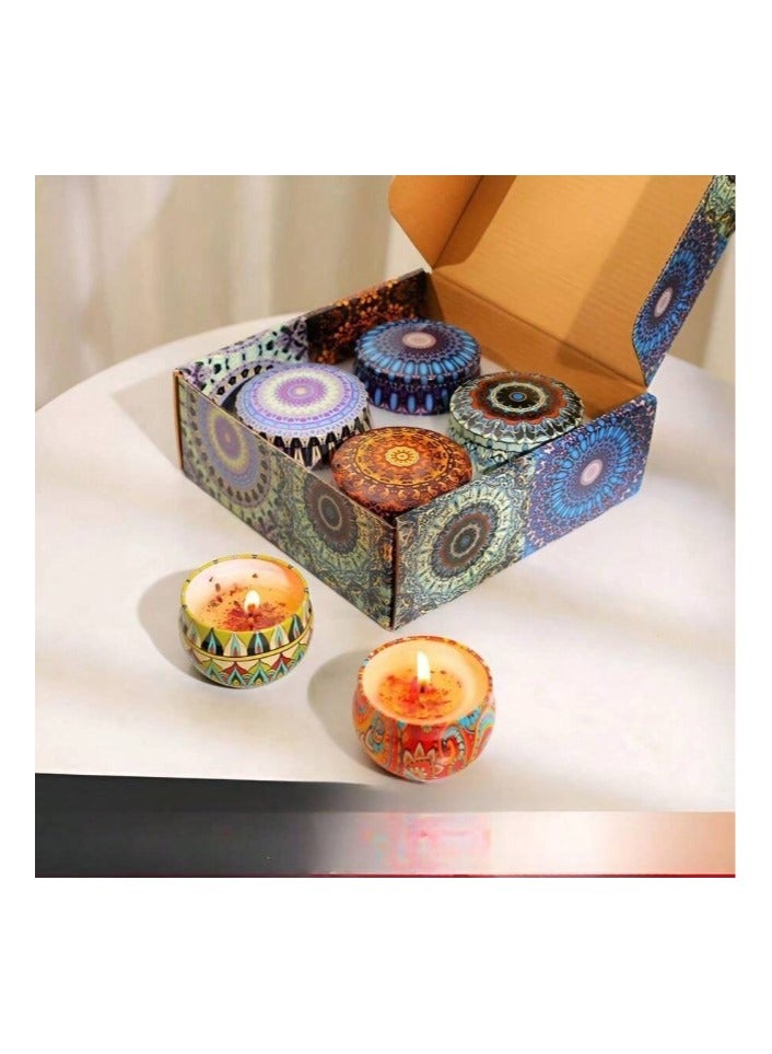 شموع معطرة بدون دخان مع شمع الصويا الطبيعي للاسترخاء و للاستحمام واليوجا والنوم وحفلات الزفاف 4 قطع - Image 4