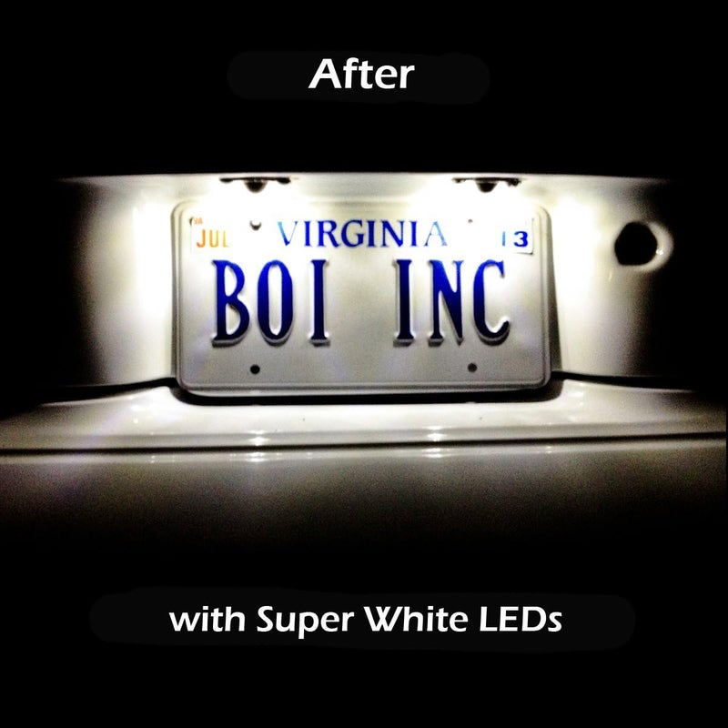 Yates Performance 1994-2004 Mustang Rear License Plate Light Lens Covers 194 White LED Bulbs & Hardware - Image 3