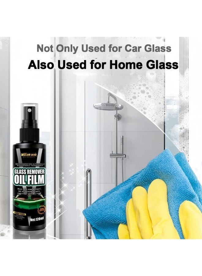 ويليام وير WILLIAM WEIR زيت فيلم إزالة نافذة السيارة, سيارة نظافة الزجاج المضادة للضباب رذاذ, المضادة للضباب, مقاوم للمطر, السيارات نظافة الزجاج, ماء بقعة الصلبة إزالة, سيارة نظافة الزجاج الأمامي, خوذة نظافة الزجاج المنزلي (120 مل) - Image 3