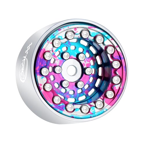TCRC 4PCS Splash Anodizing Aluminum Deep Dish 10 Inch Beadlock Wheels Hubs for 124 Axial SCX24 TRX4M FCX24 Redcat Ascent18 HPI Venture18 118 RC Crawler Car Upgrades - Image 1