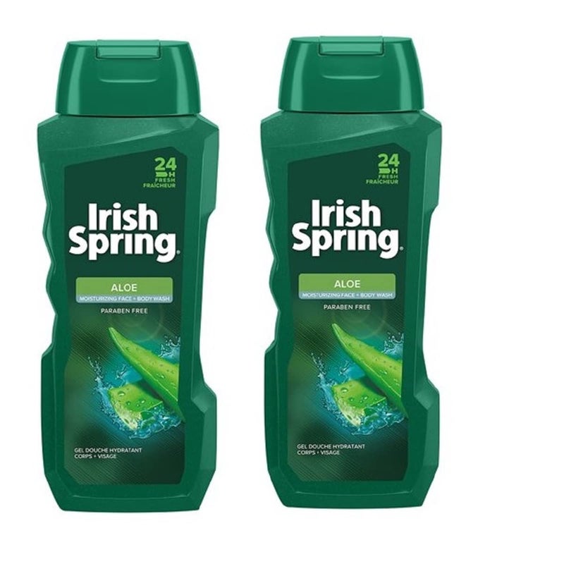 Irish Spring Body Wash, Aloe, 18 Fl Oz (Pack of 2) - Image 1