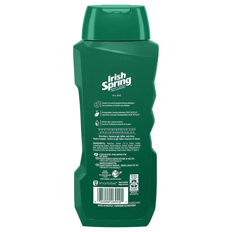 Irish Spring Body Wash, Aloe, 18 Fl Oz (Pack of 2) - Image 2