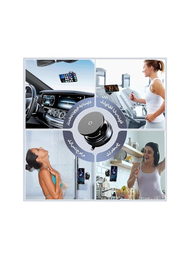 S-TOP Magnetic Suction Phone Mount, 360° Adjustable, Hands-Free Magnetic Cell Phone Holder for Car/Gym/Mirror/Smooth Surface, Compatible with Android and All Smartphones - Image 2