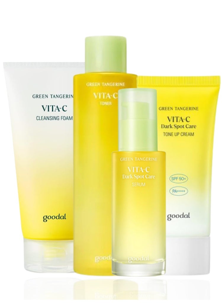 Goodal Green Tangerine Vitamin C 4-Step Set with Tone Up Cream – Brightening, Glow & Dark Spot Care - Image 1