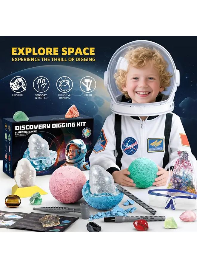 Gemstone Mining Science Kit Rock Quartz Ball Set Random Color For Kids 3 And Up - Image 2