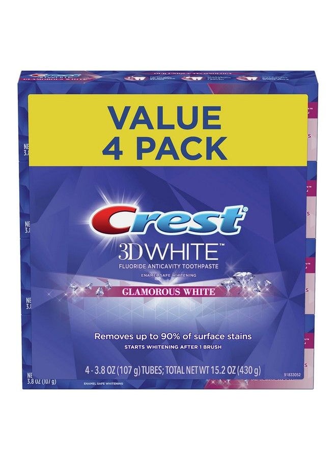 Crest Toothpaste 3D Glamorous White Mint (Packaging May Vary) 38 Oz Pack Of 4  - Image 2