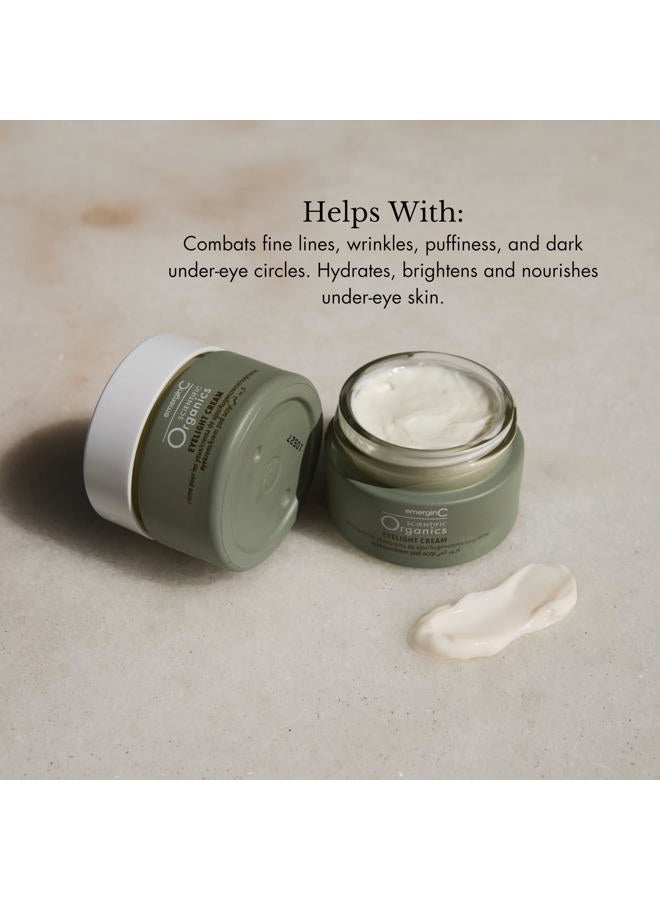 EmerginC Scientific Organics Eyelight Cream - Stem Cell Eye Cream with Antioxidants - Anti-Aging Eye Cream Targets Dark Under-Eye Circles for Visible Glow (0.5 oz, 15 ml)  - Image 2