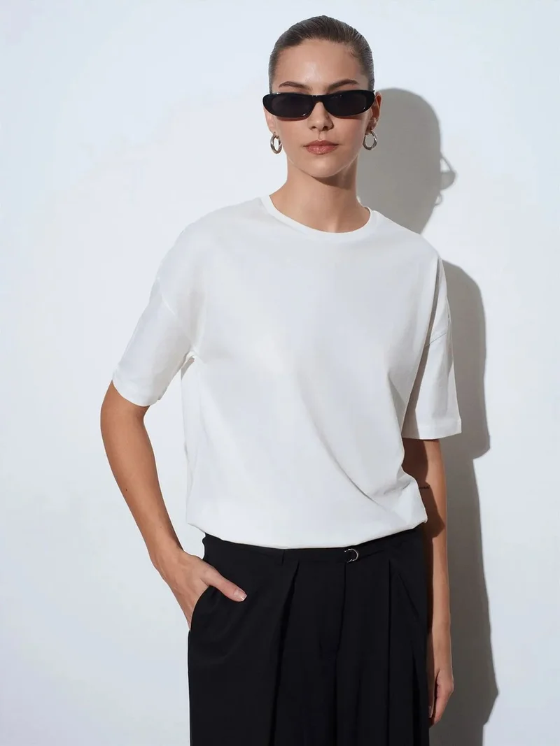Dilvin DILVIN Women's Cotton Crew Neck T-Shirt