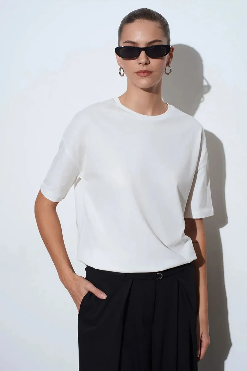 DILVIN Women's Cotton Crew Neck T-Shirt
