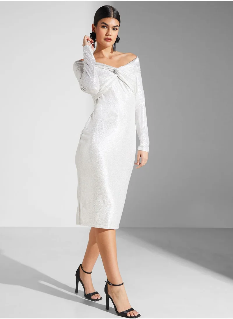 Lauren Ralph Lauren Bardot Knitted Dress