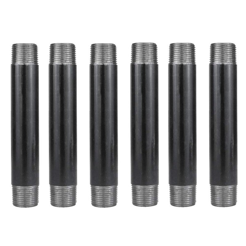 GeilSpace 3/4" Ã— 6" Heavy Duty Pre-Cut Grey Metal Pipe, Industrial Steel Fits Standard 3/4 Inch Threaded Pipes and Fittings - Vintage DIY Industrial Shelving (3/4" Ã— 6", Grey)