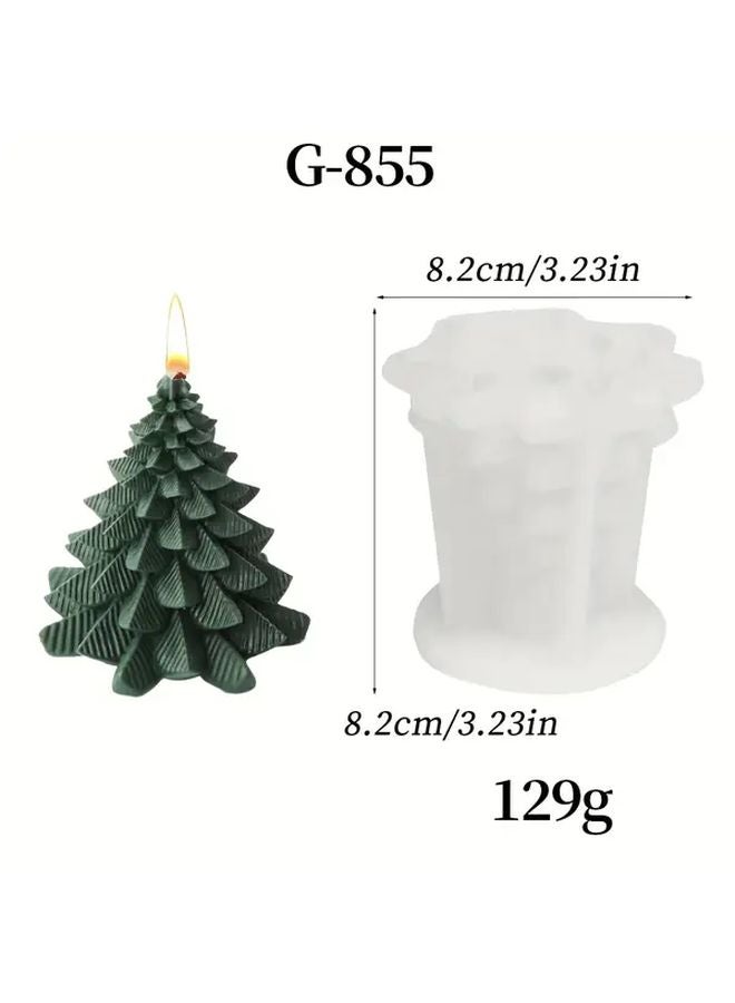 White Christmas Tree Candle Mold DIY Silicone For Wax Plaster Resin Crafts - Image 5