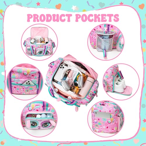 Oruiji Kids Duffle Bag Girls Travel Bag for Kids Overnight Bag for Girls Dance Bag for Girl Weekender Bag Gym Bag with Shoe Compartment - Image 3