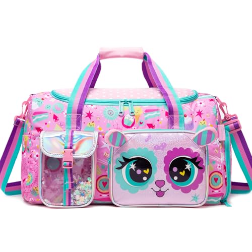 Oruiji Kids Duffle Bag Girls Travel Bag for Kids Overnight Bag for Girls Dance Bag for Girl Weekender Bag Gym Bag with Shoe Compartment - Image 1