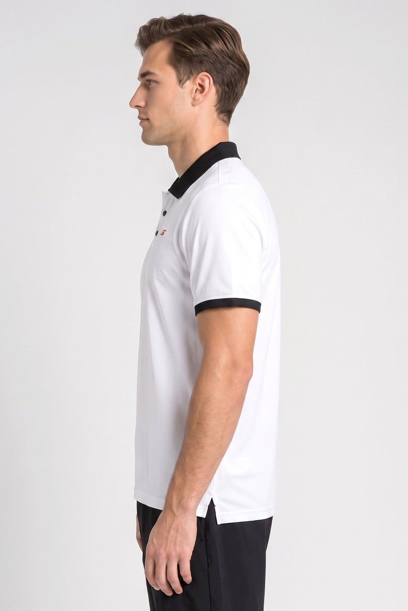 SKECHERS Men Sportswear Fit Short Sleeve Golf Polo Shirt, White - Image 3
