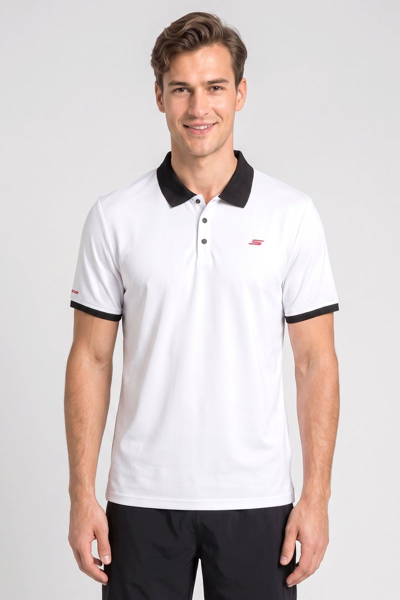 SKECHERS Men Sportswear Fit Short Sleeve Golf Polo Shirt, White - Image 1
