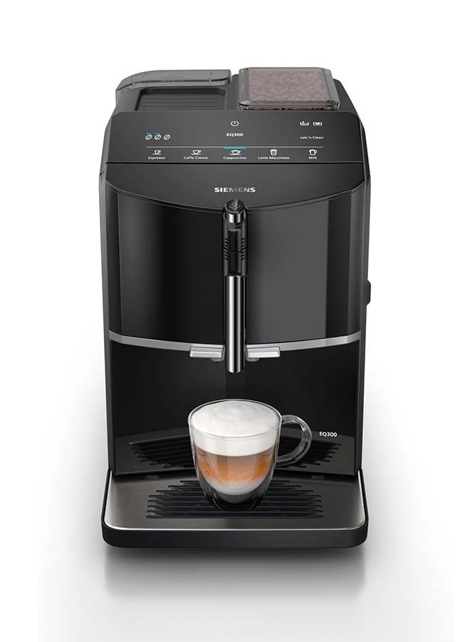 SIEMENS Tf301G19 Eq300 Bean To Cup Fully Automatic Espresso Coffee Machine With Milk Frother, 4 Coffee Varieties, 3 Coffee Strengths, 1.4 L TF301G19 black - Image 1