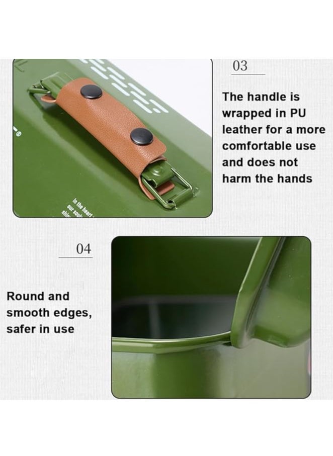General - Outdoor Tools Storage Box Portable Camping Picnic Suitcase Metal Tool Storage Box Sundries Storage Box with Handle (Black Tool Box No Printing + Handguard + Small Sticker + Wooden Board + Inner Lining + Large Sticker) - Image 1