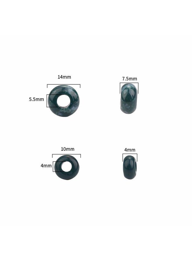 BEADIA Natural Indian Agate Rondelle Stone with Large Hole (5.5mm) Loose Semi Gemstone Beads for Jewelry Making 14mmx7.5mm 12pcs - Image 2