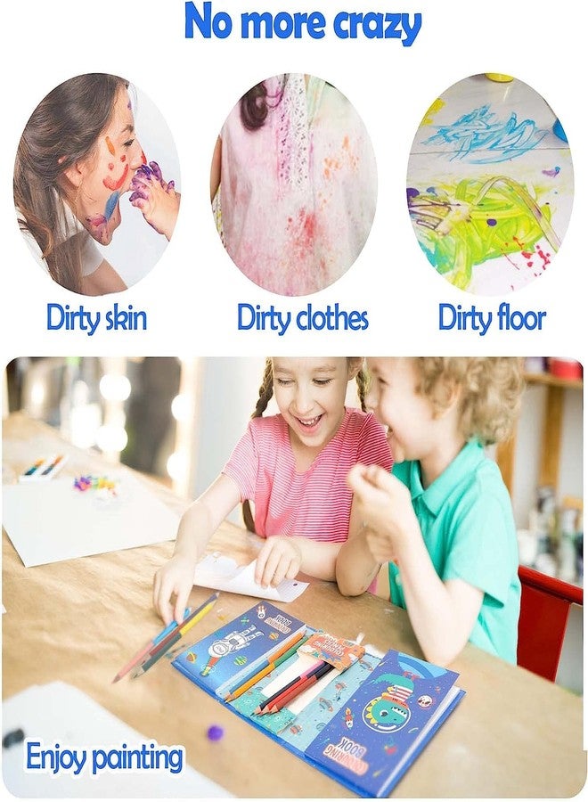 BLiSS HUES مجموعة تلوين BLiSS HUES® للسفر للأطفال - مجموعة تلوين ديناصورات بدون فوضى مع 60 صفحة تلوين و8 أقلام تلوين مزدوجة الأطراف، كتاب تلوين للبنات والأولاد، هدايا لحفلات أعياد الميلاد - Image 5