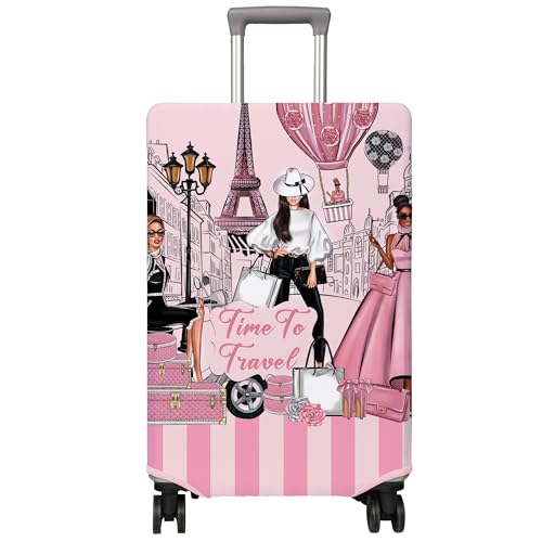 PtRug Travel Luggage Cover Suitcase Protector Fits 1832 Inch Wheel Covers PatternedTravel Related Items Flower Luggage Protector Elastic M - Image 1