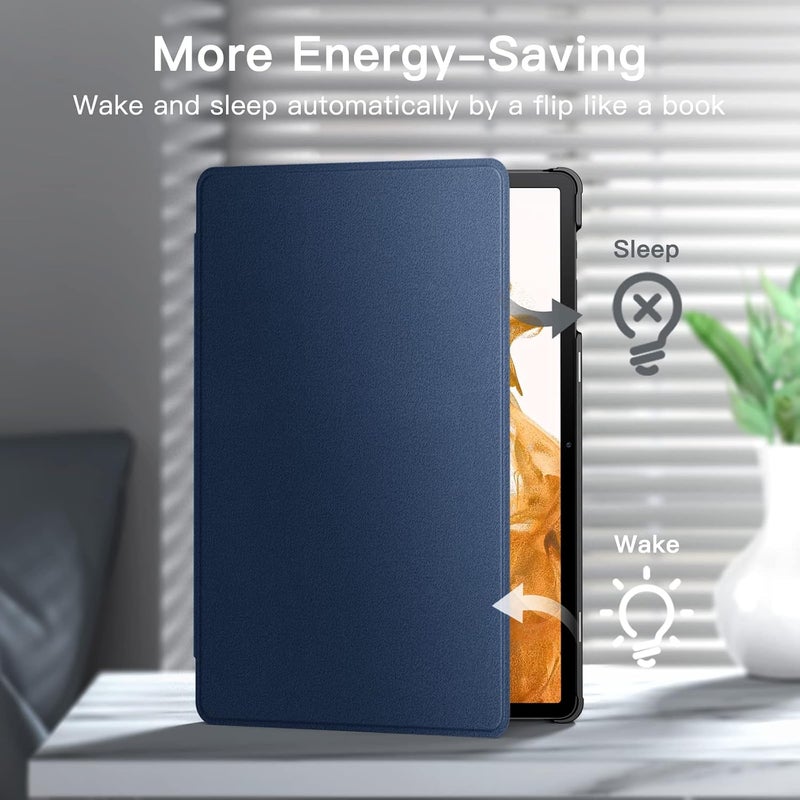 جي تيك جراب لجهاز سامسونج جالاكسي تاب S8 2022/S7 2021 مقاس 11 بوصة مع حامل قلم S، غطاء واقٍ رفيع مع حامل فوليو، رؤية متعددة الزوايا، أزرق داكن - Image 5