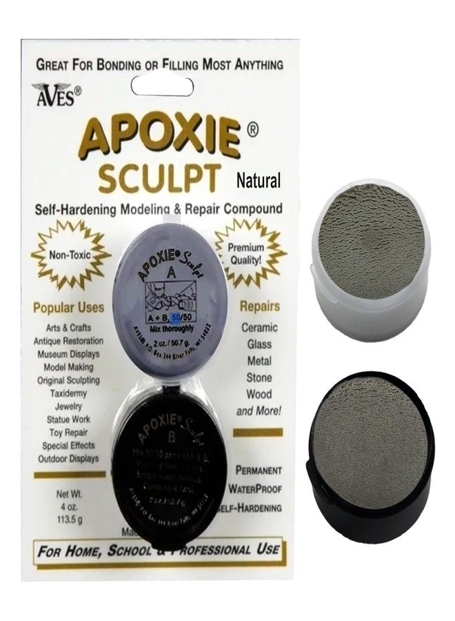 Aves Apoxie Sculpt - 2 Part Modeling Compound (A & B) - 1/4 Pound, Apoxie Sculpt for Sculpting, Modeling, Filling, Repairing, Simple to Use and Durable Self-Hardening Modeling Compound - Natural - Image 1