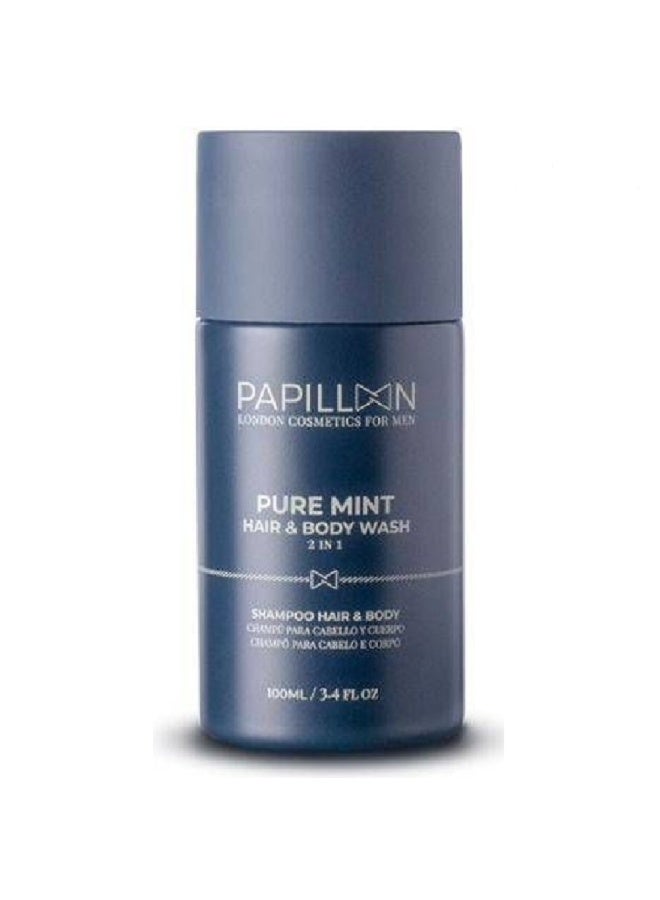 Papillon Pure Mint Hair and Body Shampoo Daily Use 100ml - Image 1