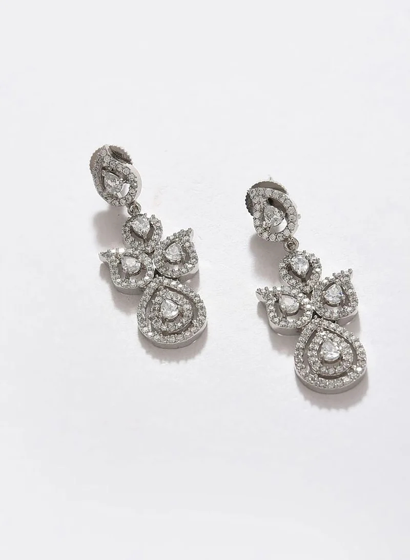 SOHI Silver Plated Designer Stone Necklace Set