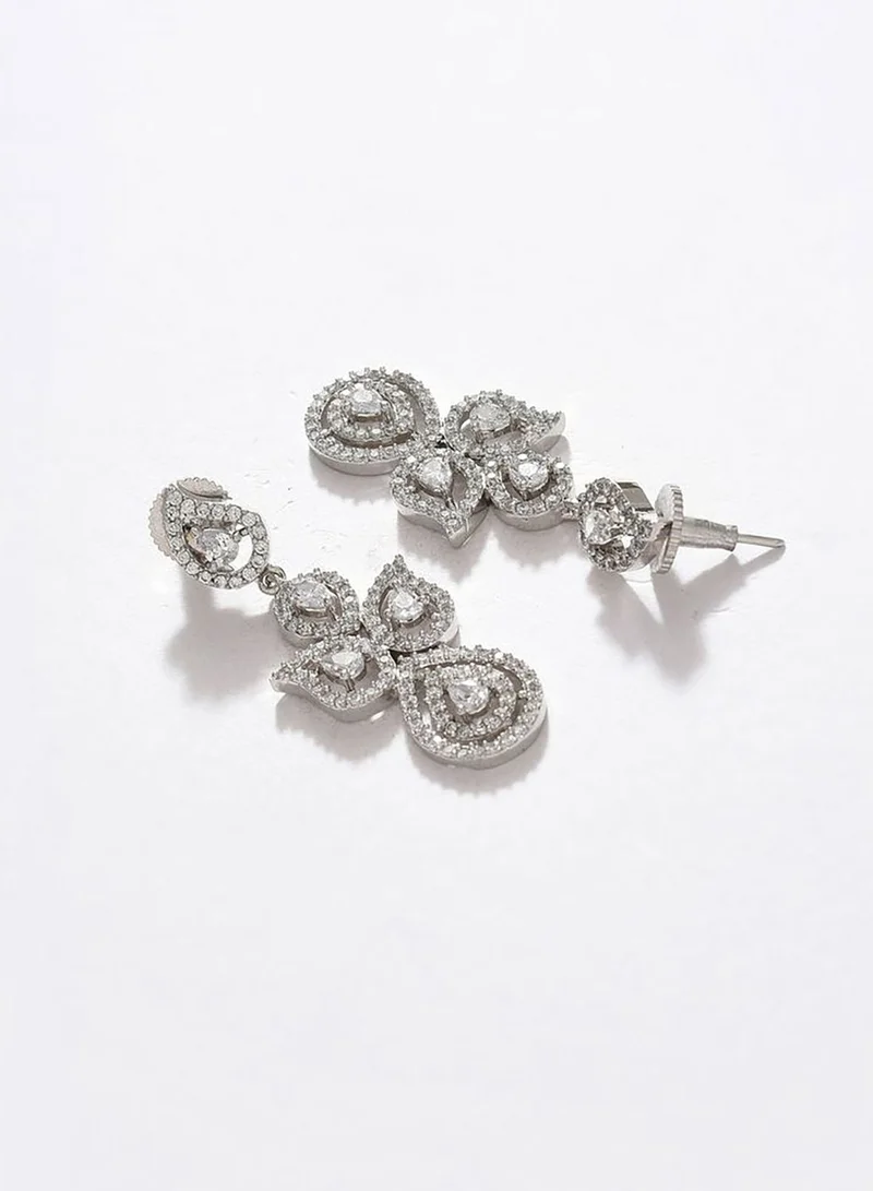 SOHI Silver Plated Designer Stone Necklace Set