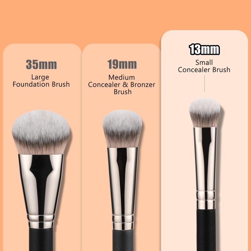 TEOYALL Under-Eye Concealer Brush, Small Flat Angled Synthetic Bristles Flawless Coverage Multitask Brush with Liquid Cream Powder - Image 3