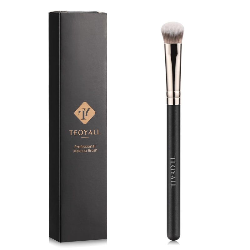 TEOYALL Under-Eye Concealer Brush, Small Flat Angled Synthetic Bristles Flawless Coverage Multitask Brush with Liquid Cream Powder - Image 1