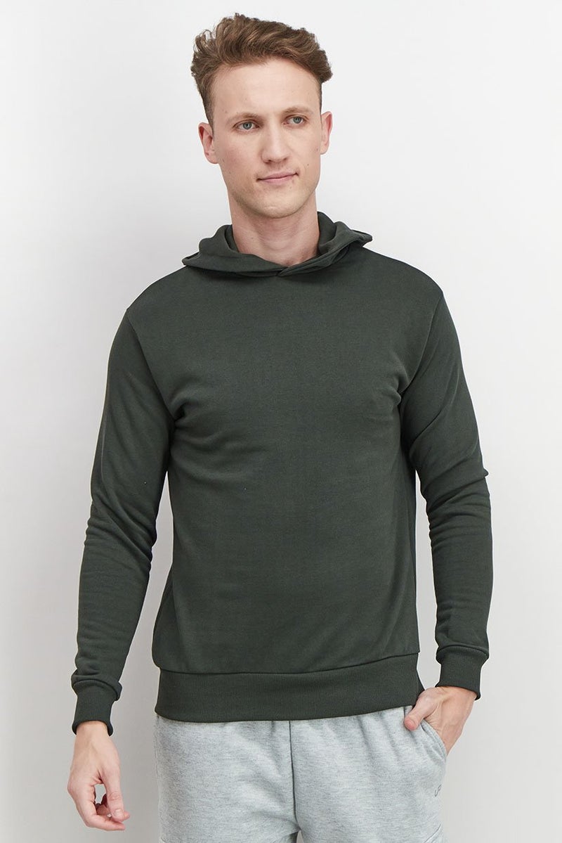 Baldinini Men Hooded Long Sleeve Sweatshirt, Green - Image 1