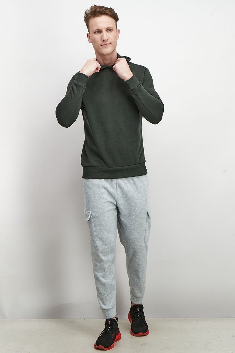 Baldinini Men Hooded Long Sleeve Sweatshirt, Green - Image 4