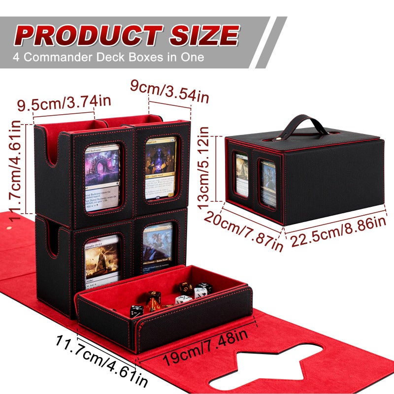Yuunaie Trading Card Storage Box, Deck Box for MTG, Removable Magic Card Deck Box with Dice Tray for TCG, Outdoor Waterproof Card Storage Box for Commander - Image 4