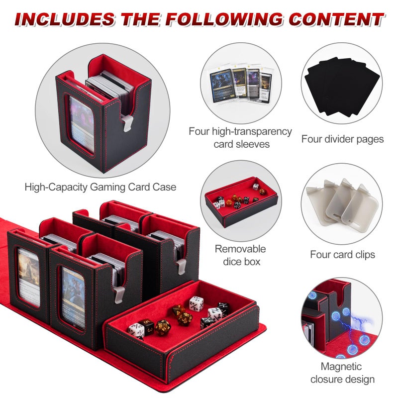 Yuunaie Trading Card Storage Box, Deck Box for MTG, Removable Magic Card Deck Box with Dice Tray for TCG, Outdoor Waterproof Card Storage Box for Commander - Image 2