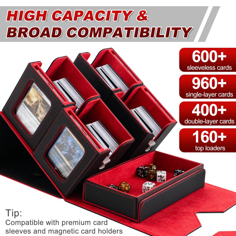 Yuunaie Trading Card Storage Box, Deck Box for MTG, Removable Magic Card Deck Box with Dice Tray for TCG, Outdoor Waterproof Card Storage Box for Commander - Image 5