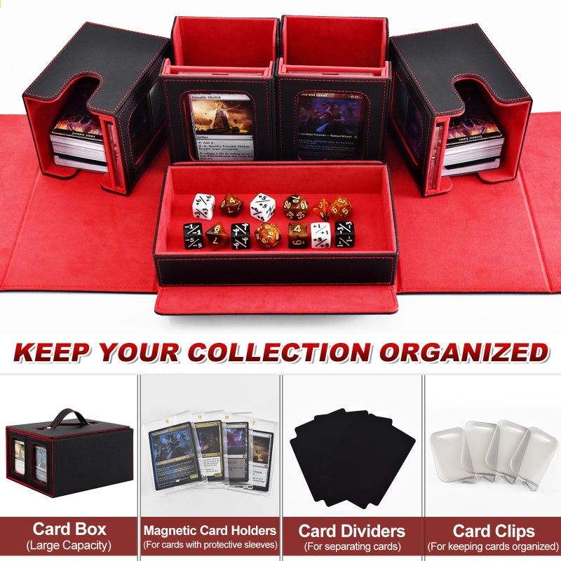 Yuunaie Trading Card Storage Box, Deck Box for MTG, Removable Magic Card Deck Box with Dice Tray for TCG, Outdoor Waterproof Card Storage Box for Commander - Image 3