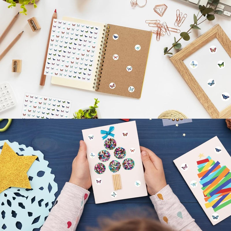 WANGHENG Starboling 2400 Pcs Small Stickers for Kids,Mini Butterflies Stickers 10 Cute Designs Adhesive Sticker for Classroom Teacher Reward Spring Home Room Butterfly Theme Party Favor,0.5in（Butterfly） Multi-budget available picks - Image 5